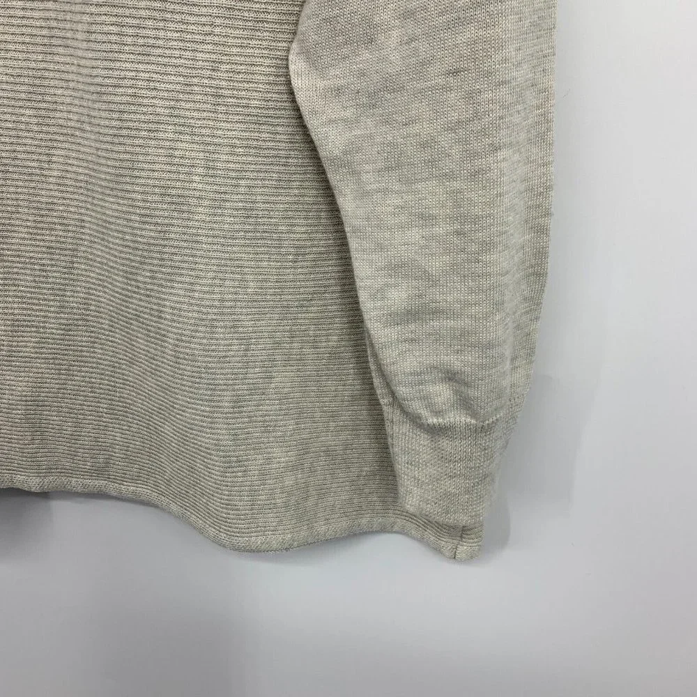 Ella Moss Sweater Beige Gray Ribbed V Neck Pullover Long Sleeve_5